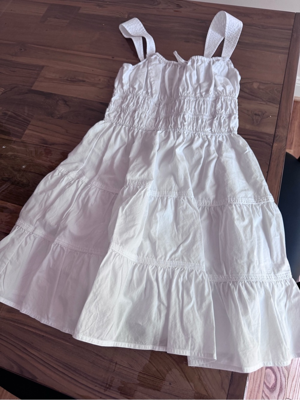 Sunday Best White Tiered Smocked Sundress for Girls